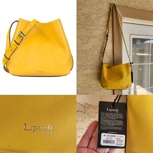 Lipault Paris Leather By The Seine Bucket Bag‎ /Lemon Yellow